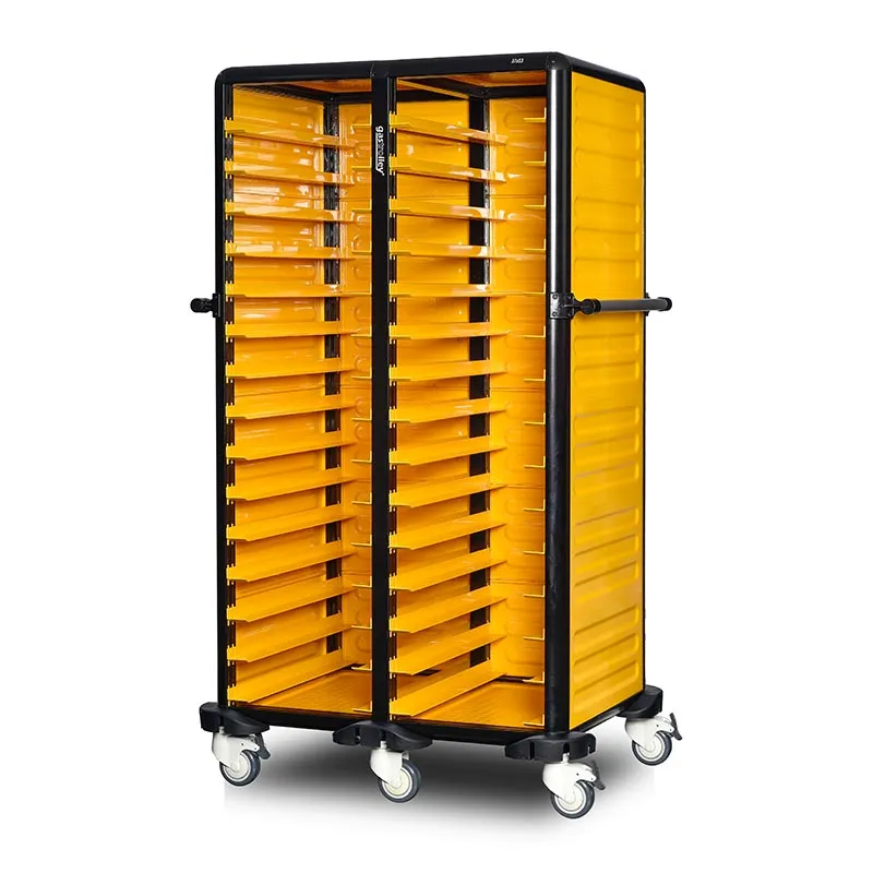 Gastrolley 150 İkili Servis Tepsi Arabası, 2 Yanı ve Arkası Kapalı, 101x71x174 cm