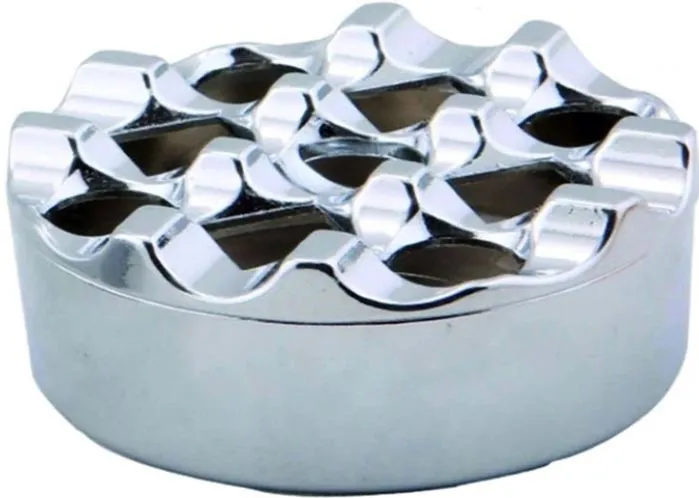 Cafemarkt Yuvarlak Kafesli Zamak Küllük, 9 cm, Krom