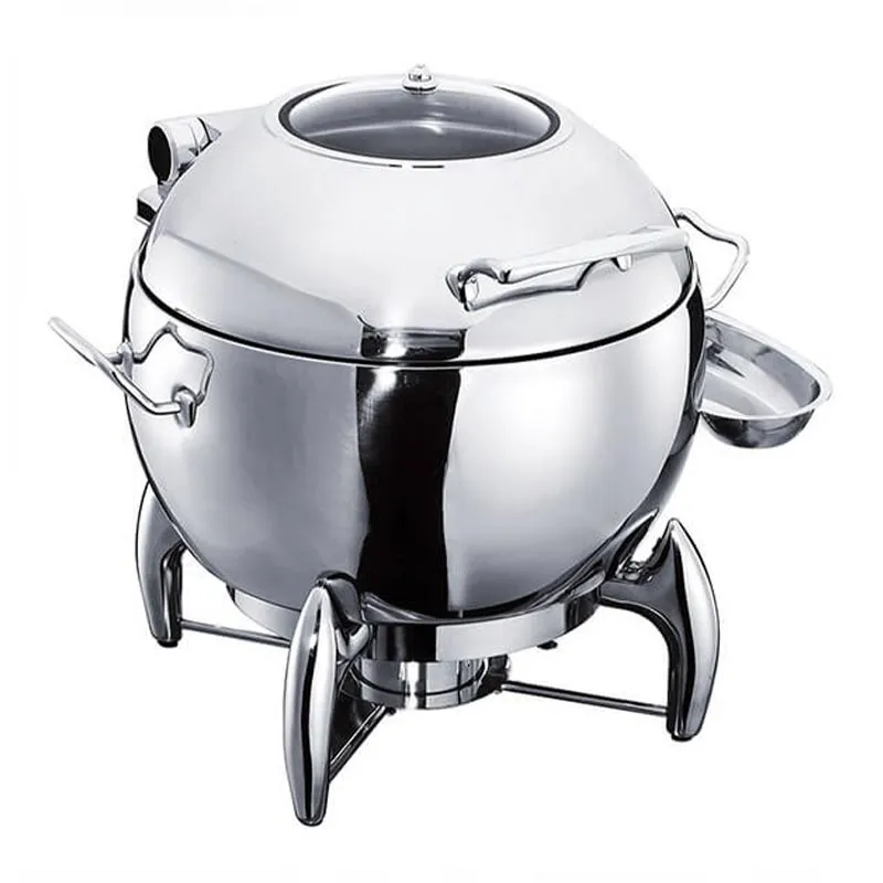 Öztiryakiler Yuvarlak Standlı Chafing Dish Çorbalık, 11 L, Jel Yakıtlı