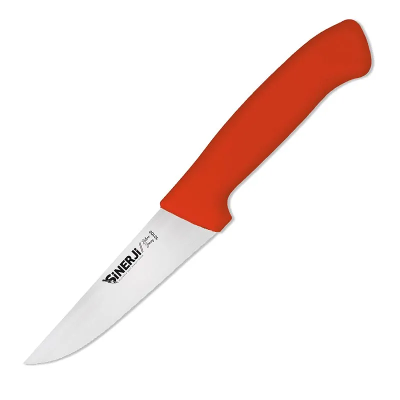Sinerji Silver No 0 Plastik Saplı Kasap Bıçağı, 12.5 cm, Kırmızı