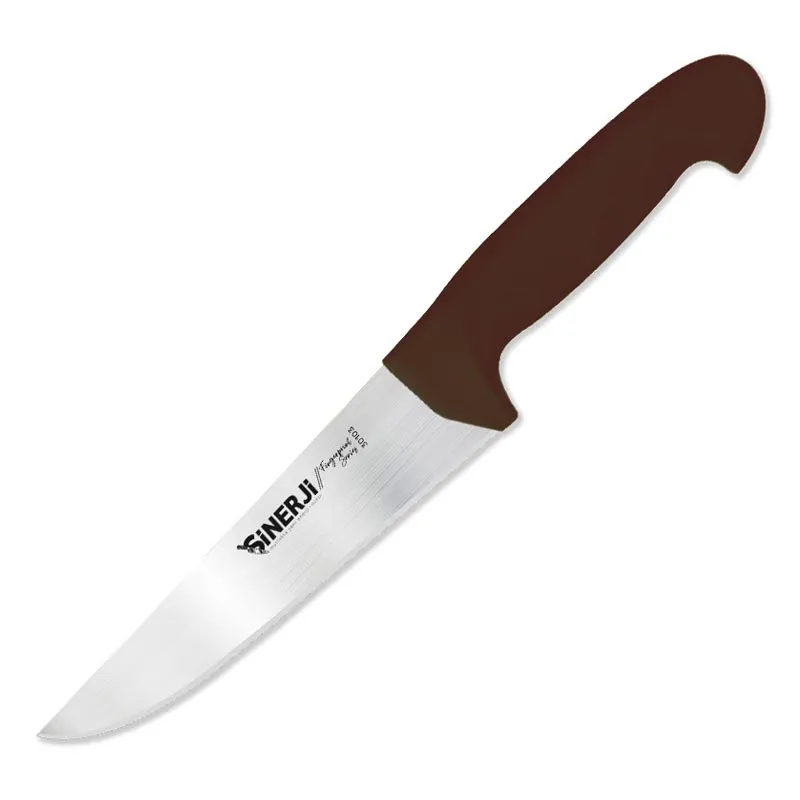 Sinerji Fingerprint No 3 Plastik Saplı Kasap Bıçağı, 18.5 cm, Kahverengi