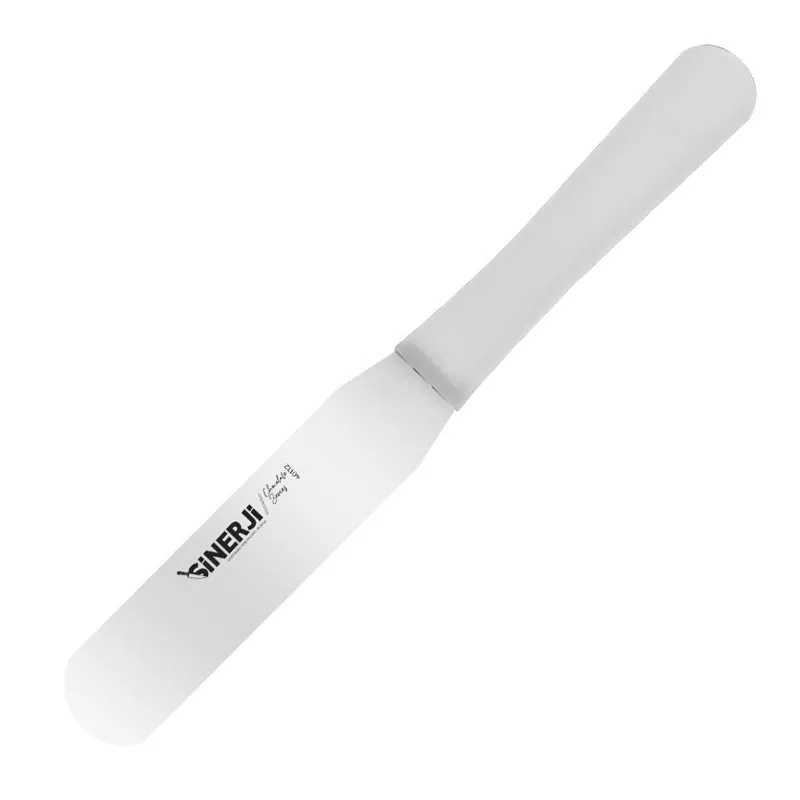 Sinerji Chocolate Plastik Saplı Oval Pasta Paleti, 15 cm, Beyaz
