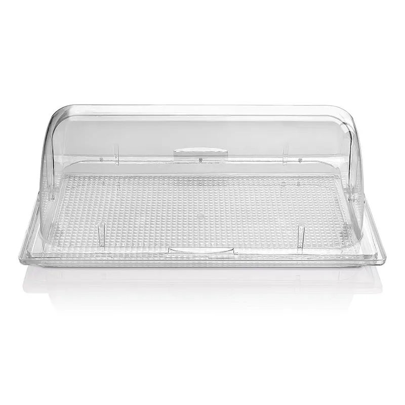 Biradlı GRV-73 Dikdörtgen Rolltop Polikarbon Teşhir Standı, 54x33x24 cm
