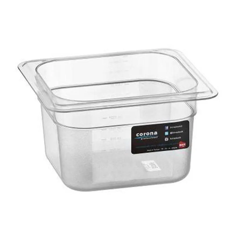 Bora Plastik GN 1/6-100 mm Polikarbon Gastronorm Küvet, 1.5 L