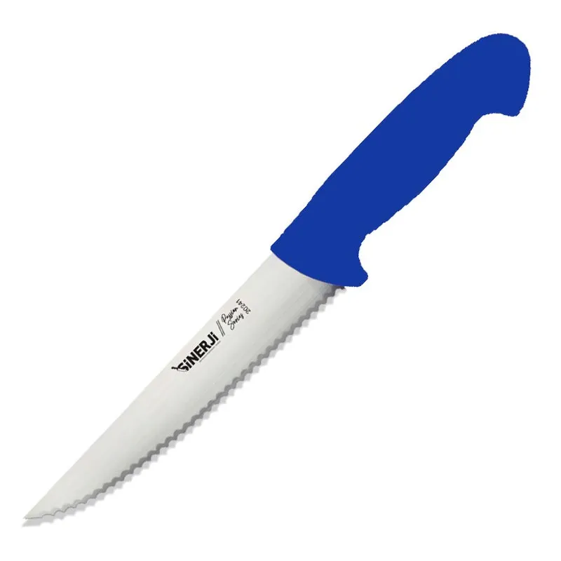 Sinerji Passion Plastik Saplı Dişli Sebze Bıçağı, 12 cm, Mavi