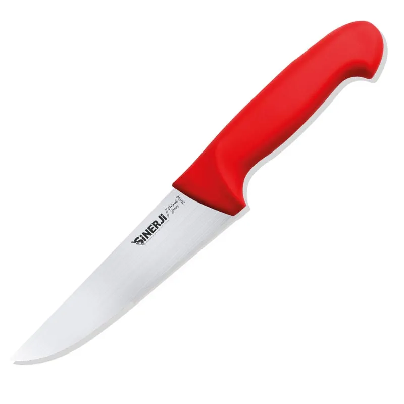 Sinerji Protrend No 2 Plastik Saplı Kasap Bıçağı, 16.5 cm, Kırmızı