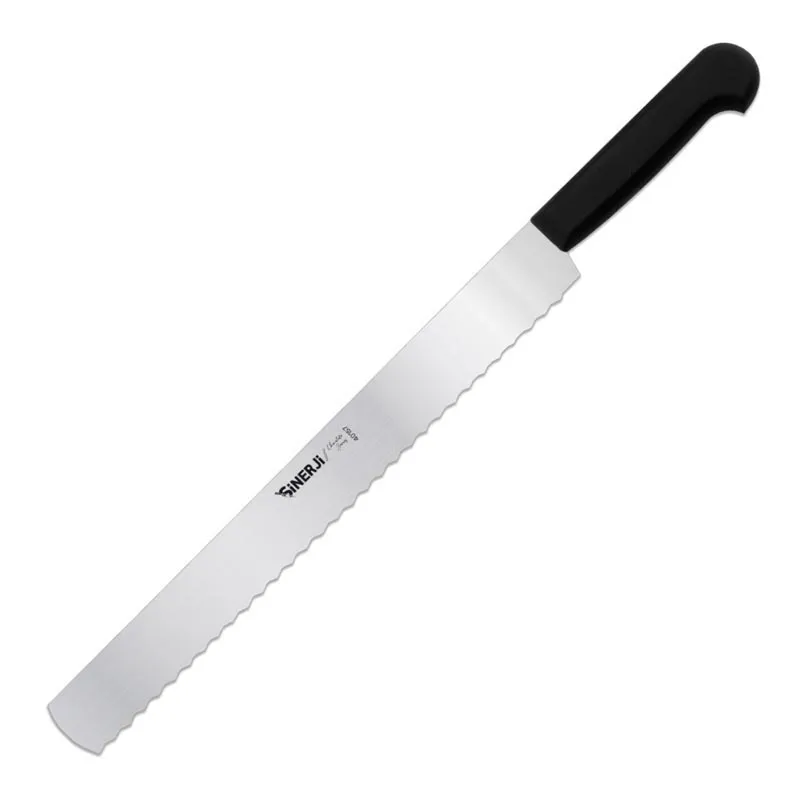 Sinerji Chocolate Plastik Saplı Dişli Pasta Bıçağı, 35 cm, Siyah