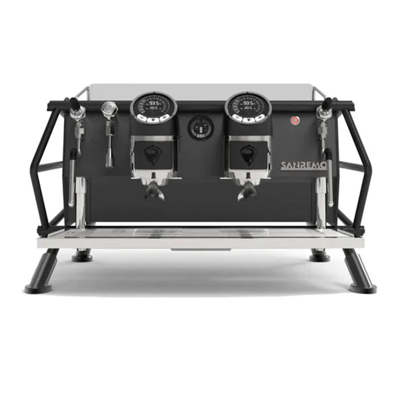 Sanremo Racer Naked Multiboiler Tam Otomatik Espresso Kahve Makinesi, 2 Gruplu, Siyah-Gümüş