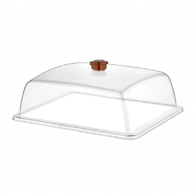 GastroPlast GN 1/2 Polikarbonat Fanus, Kahverengi Kulplu