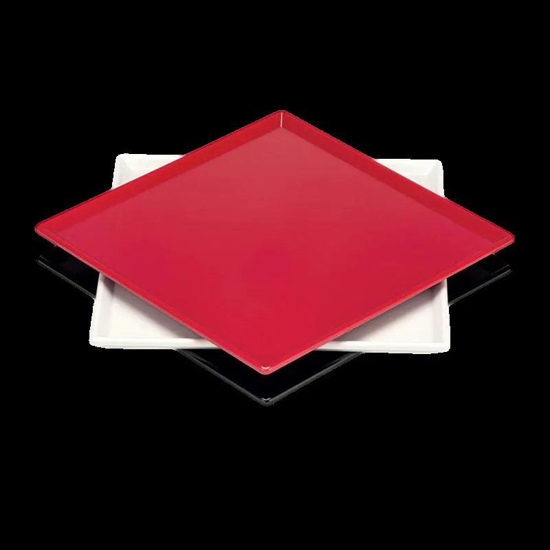 Zicco K-2043 Melamin Kare Teşhir Tabağı, 25x25 cm, Beyaz