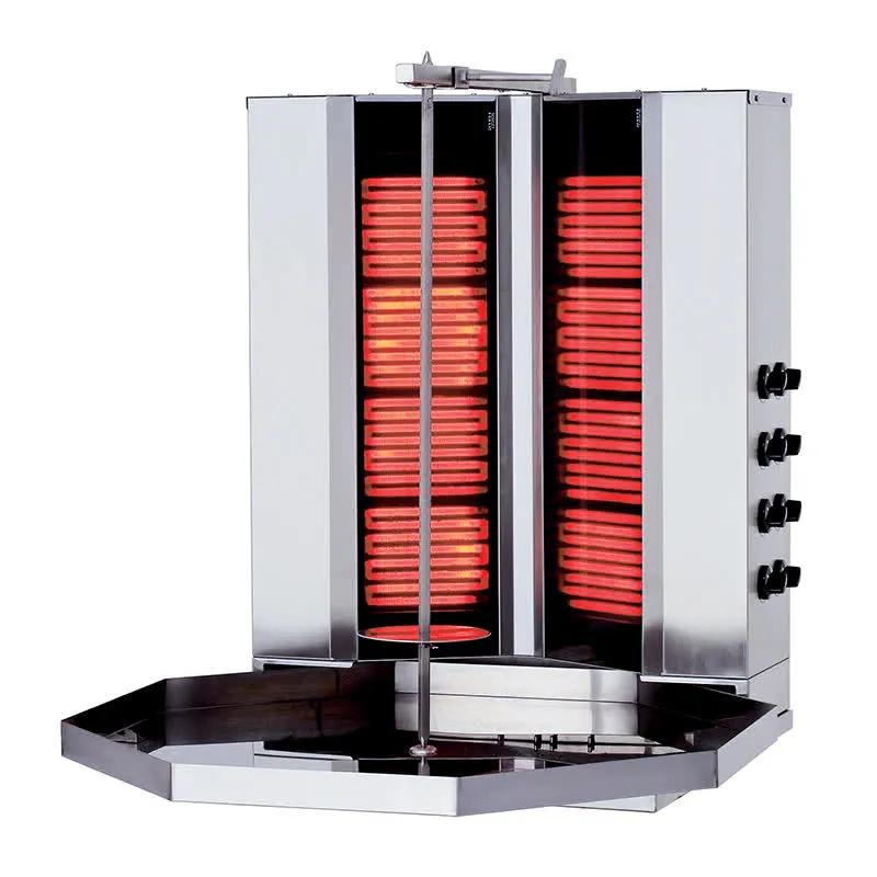Rinnova KLG161V V Model Döner Ocağı, 4+4 Radyanlı, Elektrikli, Motorsuz, Camlı