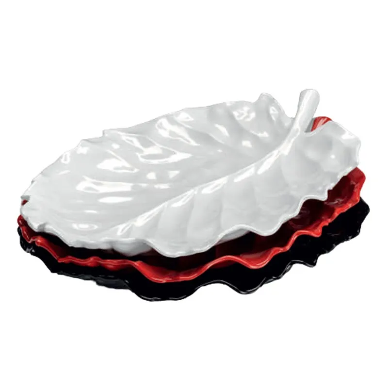 Zicco K-2800 Yaprak Model Melamin Teşhir Tabağı, 43x34 cm, Krem