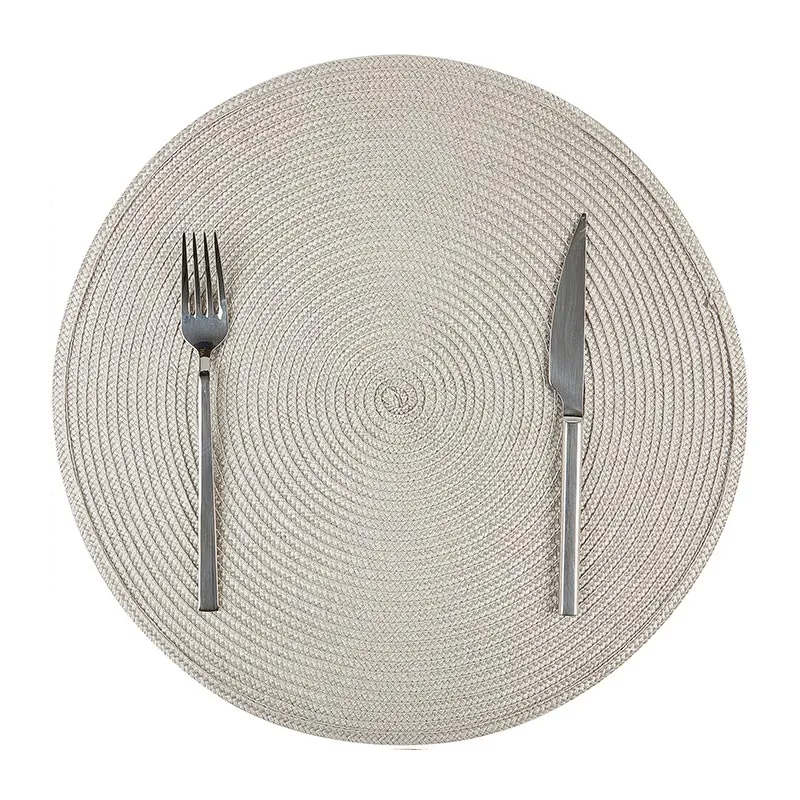 Biradlı BRD-1841 Yuvarlak PVC Amerikan Servis, 38 cm, Gri