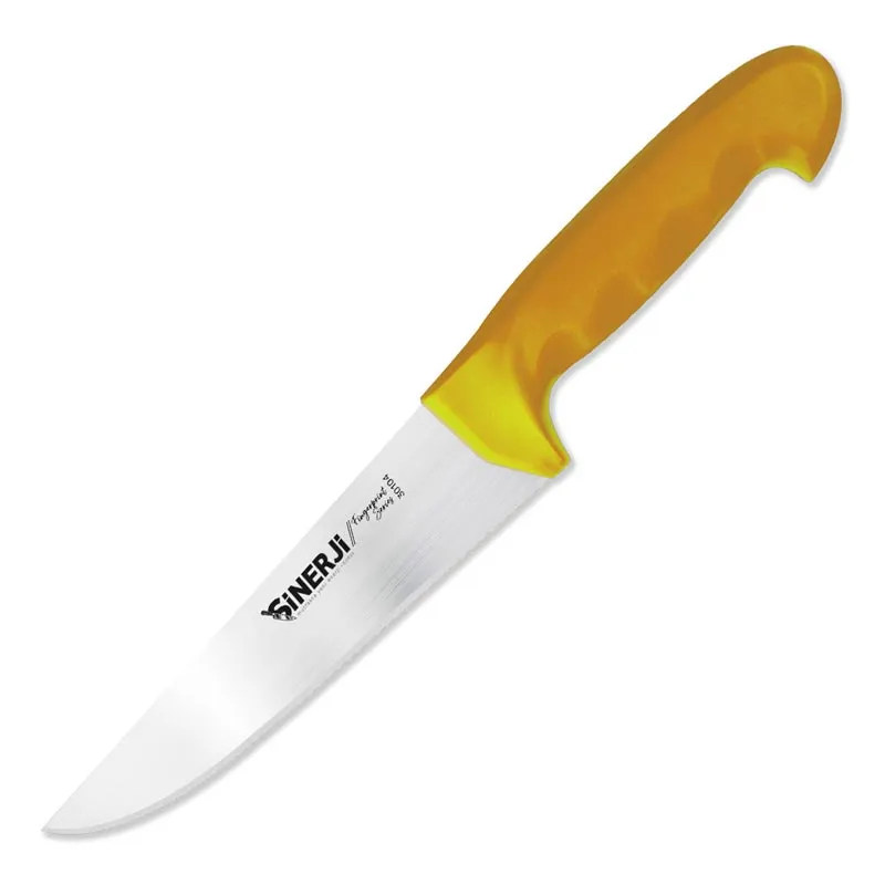 Sinerji Fingerprint No 4 Plastik Saplı Kasap Bıçağı, 21 cm, Sarı