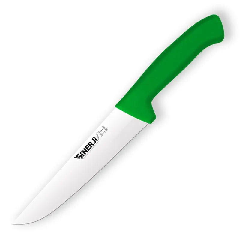 Sinerji Silver No 4 Plastik Saplı Kasap Bıçağı, 21 cm, Yeşil
