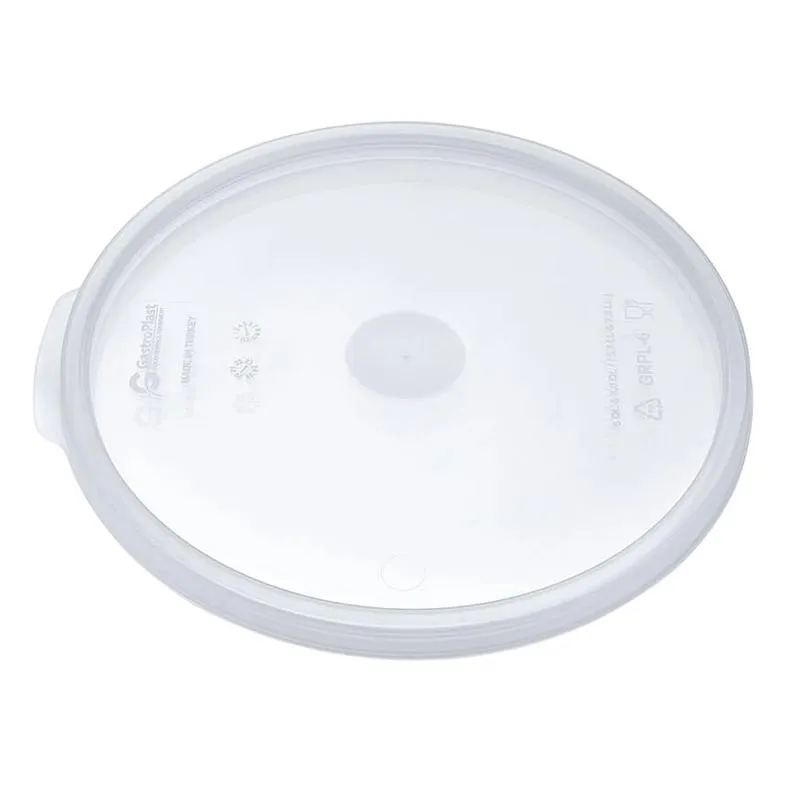 GastroPlast GRPPL-12 Polipropilen Yuvarlak Saklama Kabı Kapağı, Şeffaf