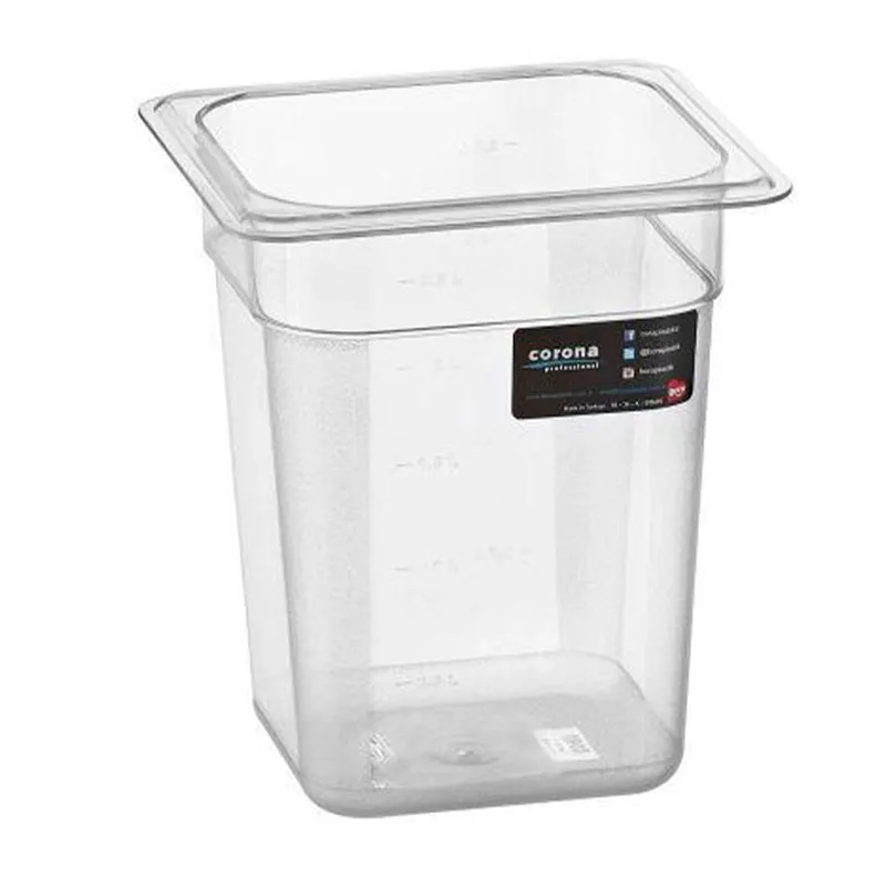 Bora Plastik GN 1/6-200 mm Polikarbon Gastronorm Küvet, 2.5 L