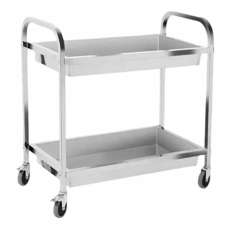 Epinox CAS-11 2 Katlı Havuzlu Paslanmaz Çelik Servis Arabası, 940x500x930 mm
