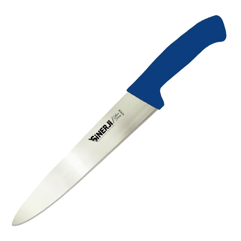 Sinerji Silver Plastik Saplı Dilimleme Bıçağı, 20 cm, Mavi