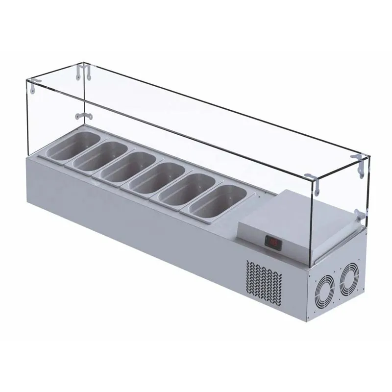 Iceinox VTP 250 GL Set Üstü Camlı Saladbar, 250x34x45 cm