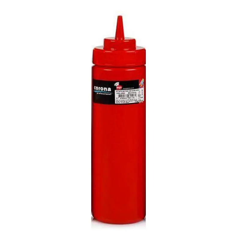 Bora Plastik Geniş Kapaklı Ketçap Şişesi, 700 ml, Kırmızı