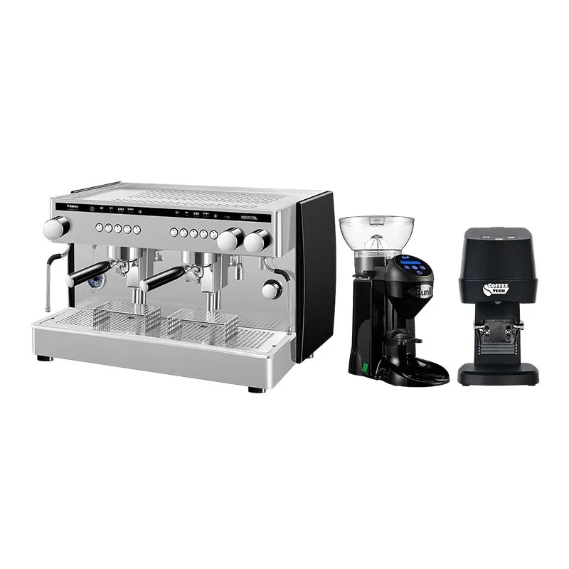 Saeco Perfetta Tam Otomatik Tall Cup Espresso Kahve Makinesi, 2 Gruplu, Siyah + Cunill Tranquilo Tron Kahve Değirmeni + Coffeetech IT-58 Otomatik Tamper