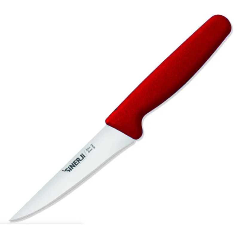 Sinerji Silver Plastik Saplı Küçük Mutfak Bıçağı, 12.5 cm, Kırmızı