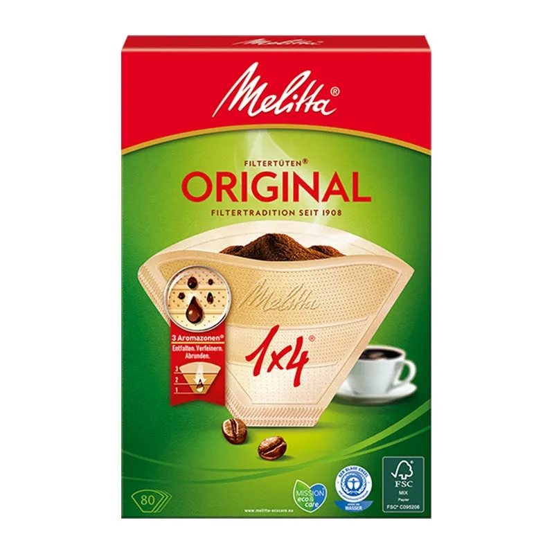 Melitta 1x4 Original Kahve Filtre Kağıdı, Kahverengi