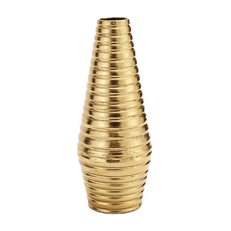 Biradlı Groovy GRV-19090 Dekoratif Metal Vazo, 23x54 cm