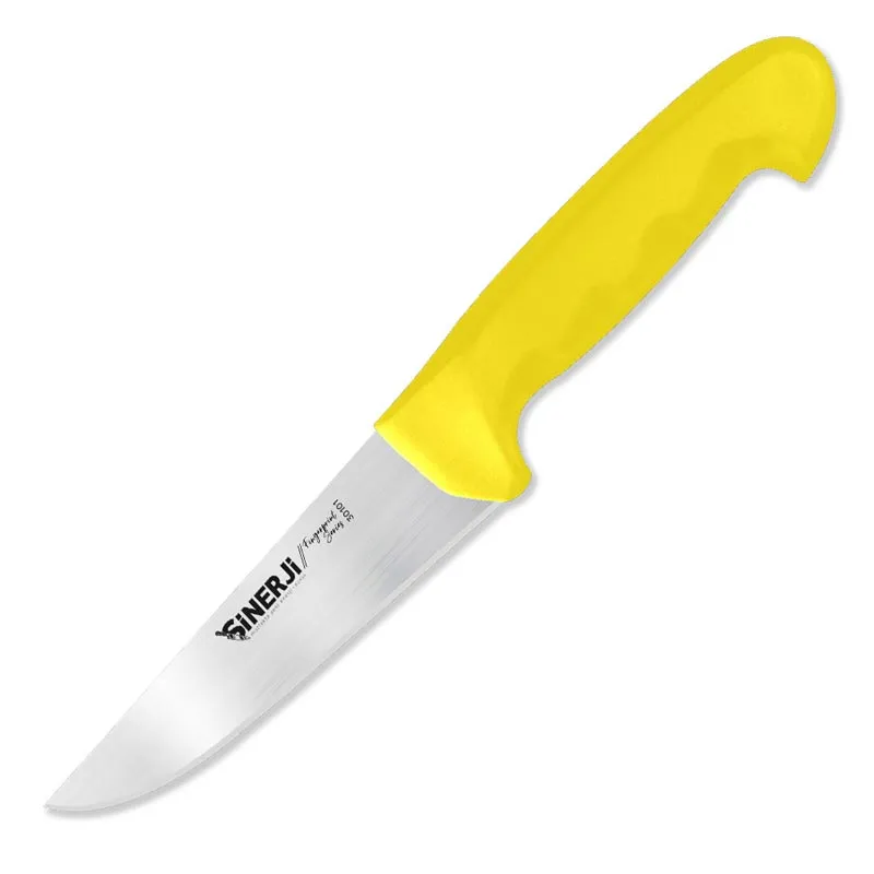Sinerji Fingerprint No 1 Plastik Saplı Kasap Bıçağı, 14.5 cm, Sarı