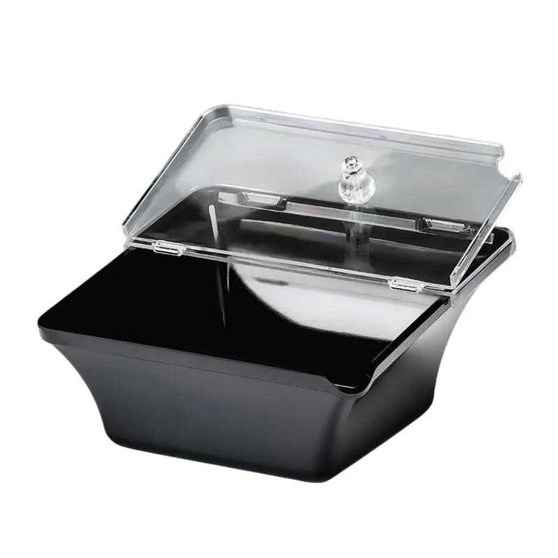 Zicco K-2300 Kapaklı Melamin Teşhir Kase, 22x22x8-11 cm, Siyah