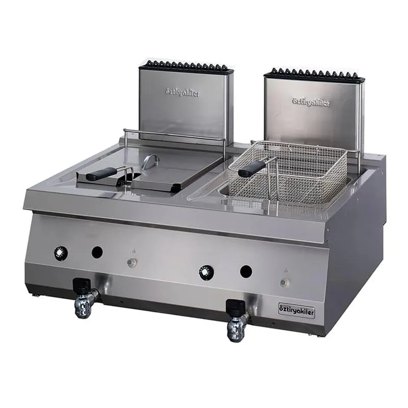 Öztiryakiler Optimum 700 Seri OFG 8070 E Set Üstü İkili Fritöz, 80x70x28 cm, 12+12 L, Gazlı