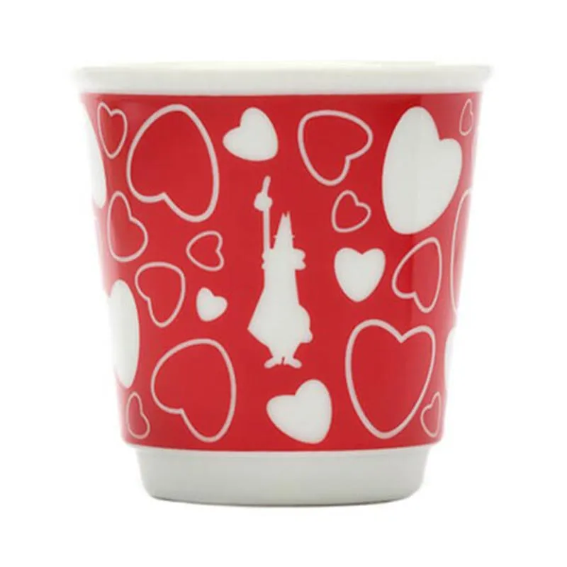 Bialetti 4'lü Kalp Desenli Shot Bardağı, Kırmızı