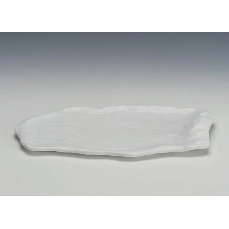 Zicco K-9900 Taş Model Melamin Teşhir Tabağı, 21x40 cm, Beyaz