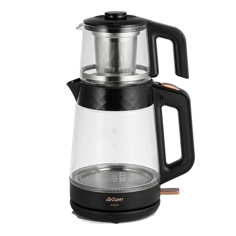Arzum AR3101 Gusto Cam Çay Makinesi, Siyah