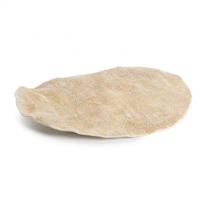 100% Chef Burlap Porselen Sunum Tabağı, 22x18 cm, 3 Adet