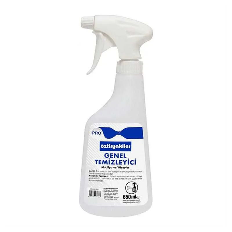 Öztiryakiler Püskürtme Başlıklı Şişe Genel Temizlik İçin, 650 ml