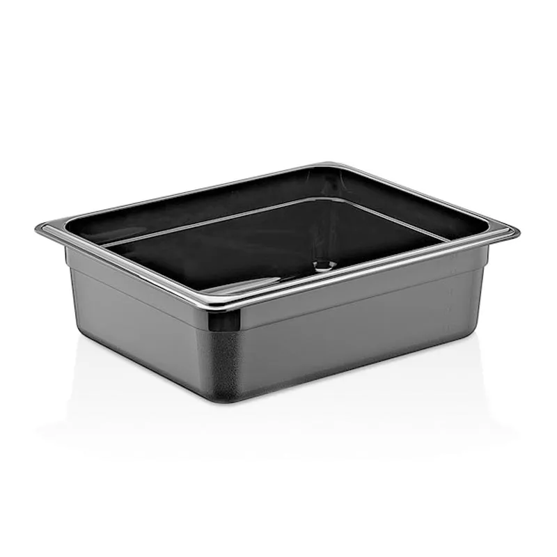 GastroPlast GN 1/2-100 mm Polikarbon Gastronorm Küvet, Siyah