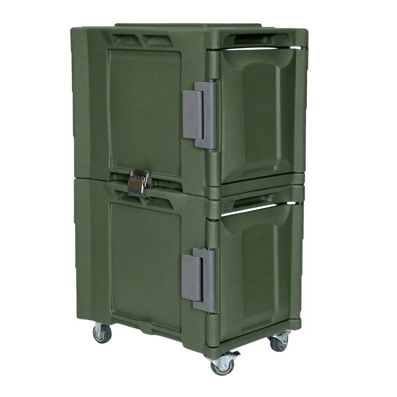 Tribeca TCB-600NDUO Önden Yüklemeli Tekerlekli Çiftli Thermobox, 95x134x127 cm, Yeşil