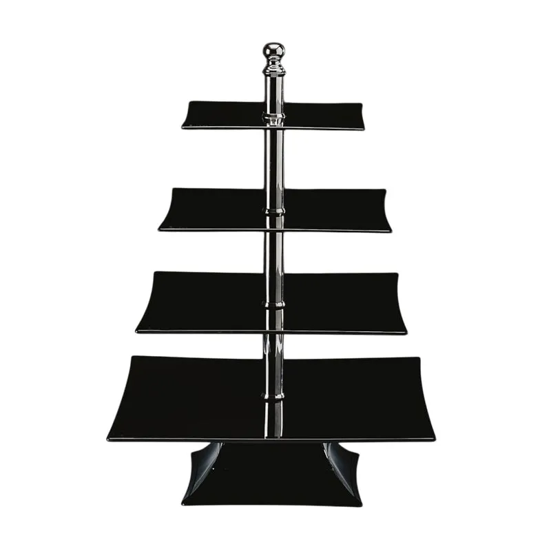 Zicco ZCP-633 Polikarbon Teşhir Standı, 4 Katlı, 50 cm, Siyah