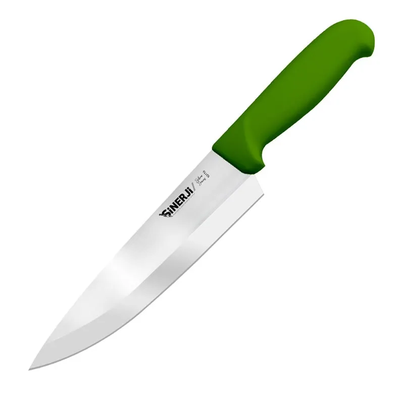 Sinerji Silver No 2 Plastik Saplı Şef Bıçağı, 20.5 cm, Yeşil