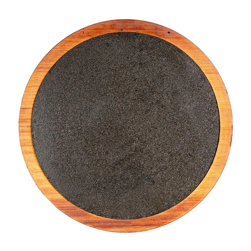 Biradlı GRV-1852 Yuvarlak Bazaltlı Steak Ahşap Sunum Tahtası, Bazaltlı, 30.5 cm