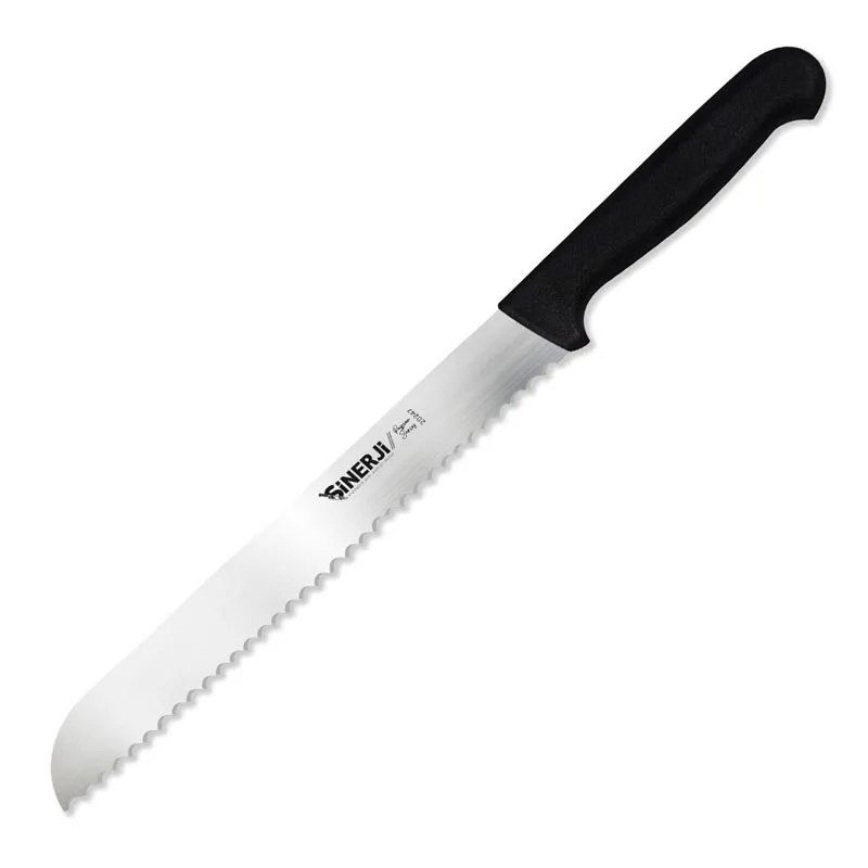 Sinerji Passion Plastik Saplı Orta Dişli Ekmek Bıçağı, 23 cm, Siyah
