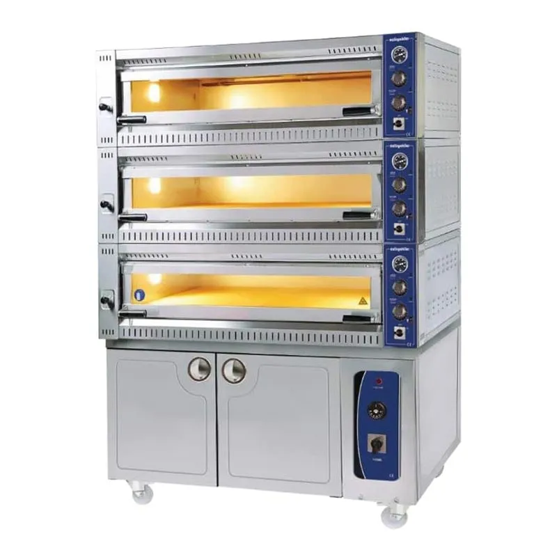 Öztiryakiler 34 cm x 18 Pizza Kapasiteli Mayalama Kabinli 3 Katlı Pizza ve Lahmacun Fırını, Elektrikli