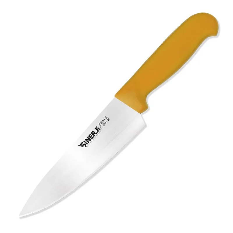 Sinerji Silver No 1 Plastik Saplı Şef Bıçağı, 18 cm, Sarı