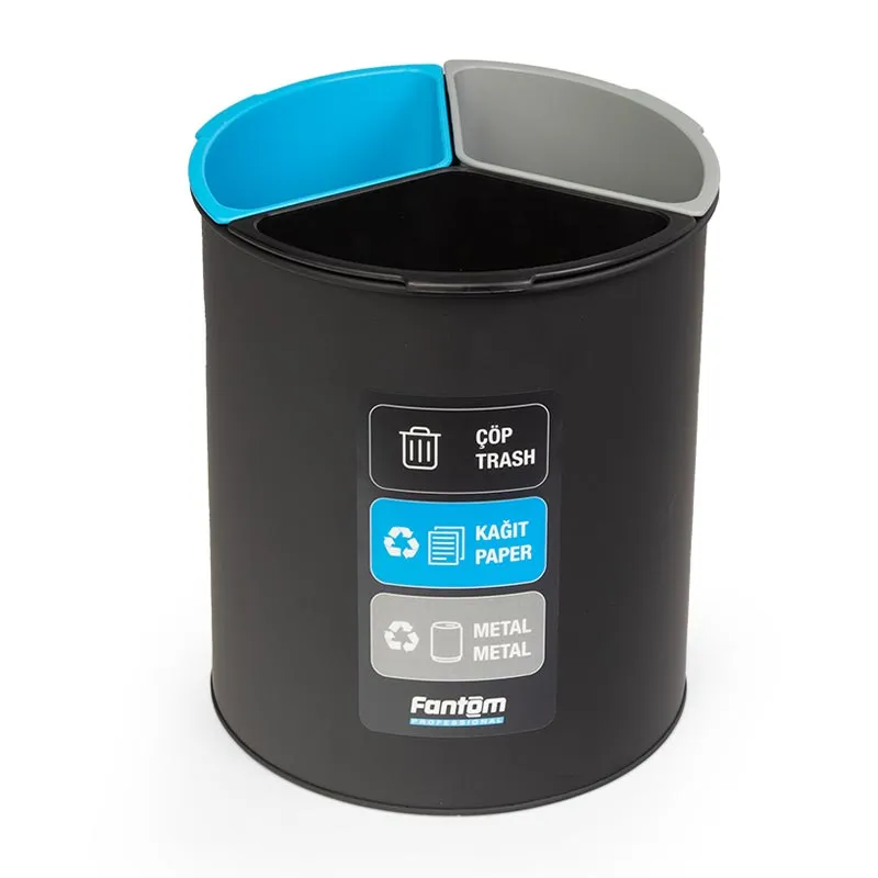 Fantom Roomcycle 31 Kağıt ve Metal Atık Kovası, 3x4 L