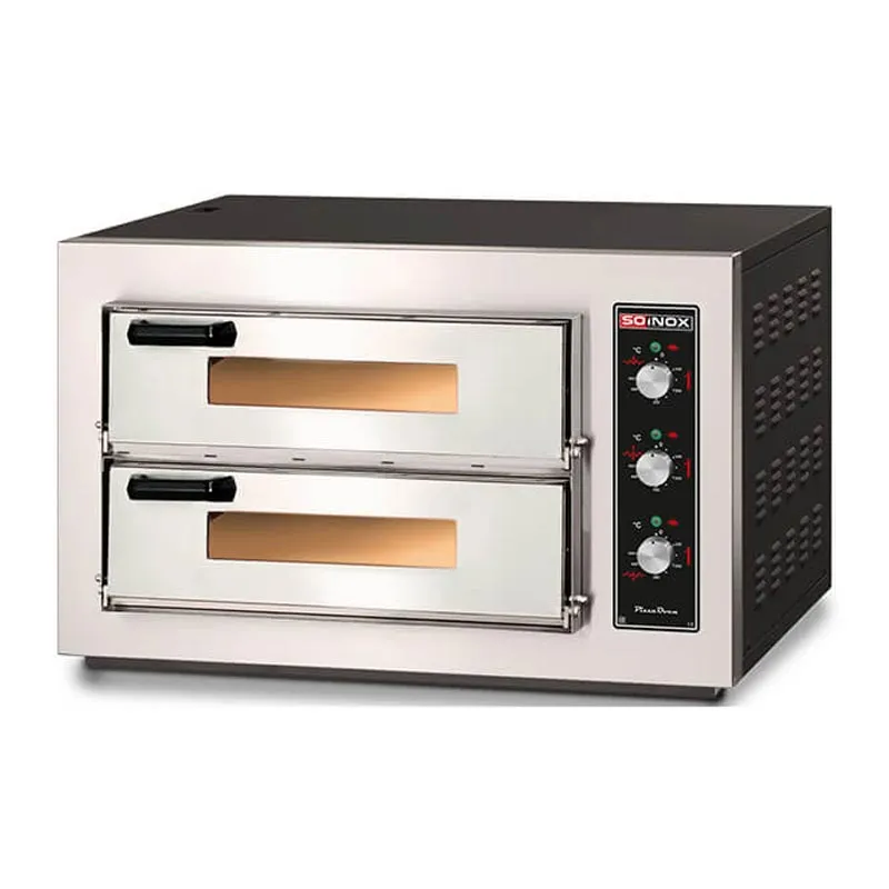 Soinox PM.44 25 cm x 4+4 Pizza Kapasiteli Çift Katlı Pizza Fırını, Elektrikli