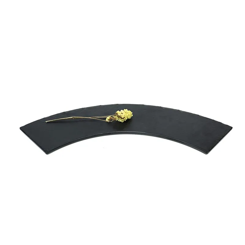 Biradlı BRD-16907 Tarako Eğik Sunum Tabağı, 53.5x13x1.2 cm, Siyah