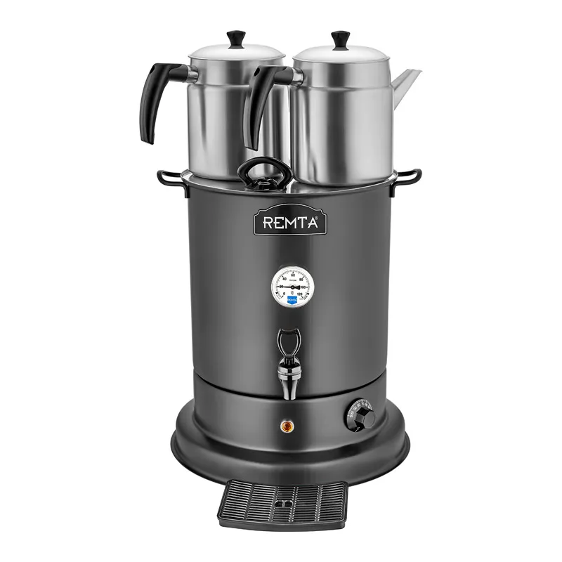 Remta EL10 Elite Çay Makinesi, 3 Demlikli, 28 L, Elektrikli, Siyah