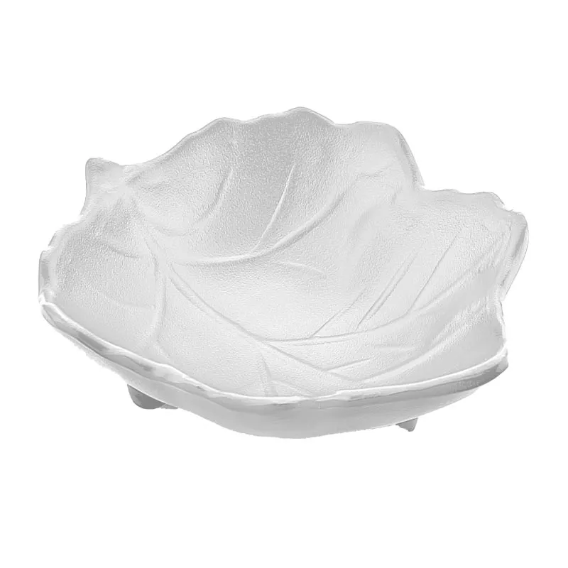 Biradlı BRD-104B Minimal Melamin Yaprak Sunum Tabağı, 10x8x3 cm, Beyaz